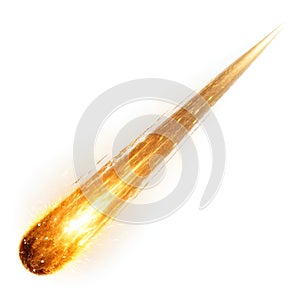 Meteor Isolated on White Background photo