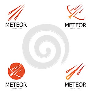 meteor logo vector template design