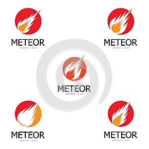 meteor logo vector template design