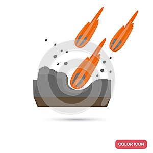 Meteor rain color flat icon