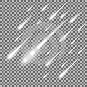 Meteor rain background, white color