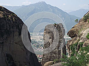 Meteora cliffs in Greece, top view