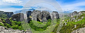 Meteora Greece Panoramic view with monasteries