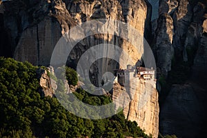 Meteora monasteries from Greece at sunset