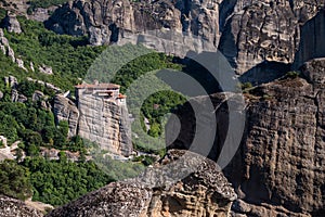 Meteora monasteries from Greece at sunset