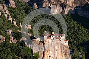 Meteora monasteries from Greece at sunset
