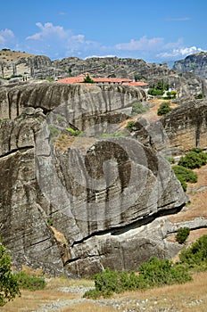 Meteora Monasteries on the rocks. photo