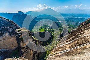 Meteora mountain range in Greece