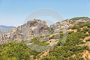 The Meteora -  rock formation in central Greece. Complex of Eastern Orthodox monasteries