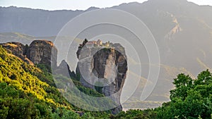 Meteora rock moutain monastery Greece