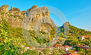 The Meteora rocks and Kalambaka town photo