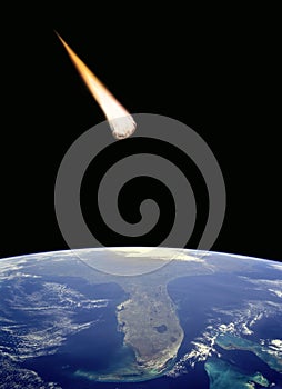 Meteorite collide with the Earth photo