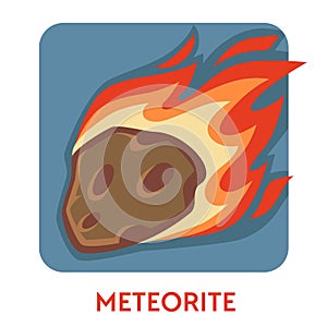 Meteorite cosmic body natural disaster space stone on fire