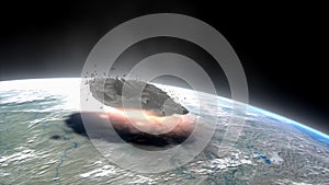 Meteorite impact artist impression.