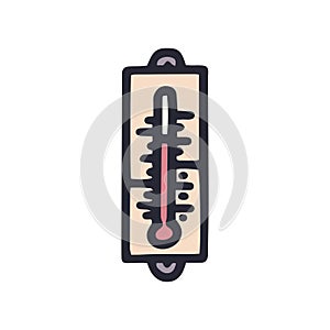 meteorologic alcohol thermometer color vector doodle simple icon