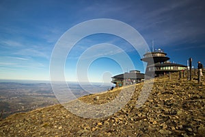 Meteorological observatory on the top of Sniezka mountain photo