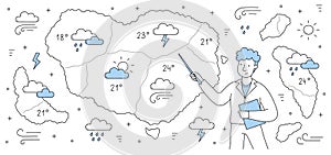 Meteorological report, weather forecast concept