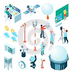 Meteorological Weather Center Isometric Set