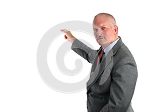 Meteorologist or Businessman Pointing photo