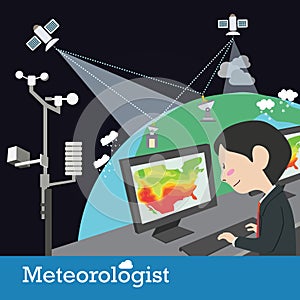 Meteorologist occupation vector photo