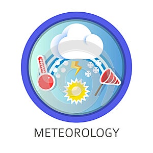 Meteorology discipline themed concept logo