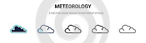 Meteorology icon in filled, thin line, outline and stroke style. Vector illustration of two colored and black meteorology vector