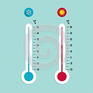 Meteorology thermometer with Celsius, Fahrenheit