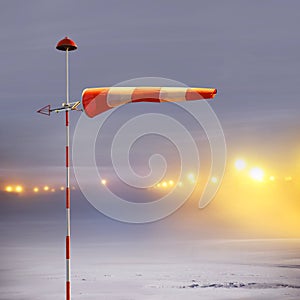 Meteorology windsock in airport