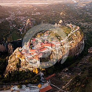 Meteoron monastery near Kalambaka town in Greece. Sightseeing and travel destinations