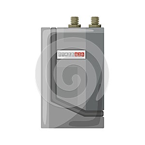 Meter counter. Gas power measurement. Fuel meter to record consumption. Isolated vector cartoon icon on white background