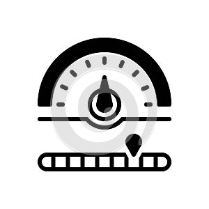 Black solid icon for Meter, speedometer and gauge