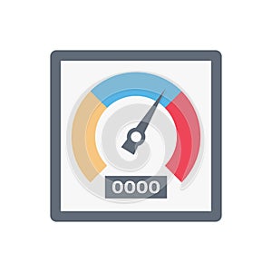 Meter vector flat colour icon
