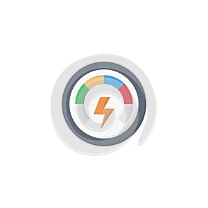 Meter vector flat colour icon
