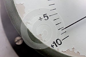 Meter needle of the old barometer