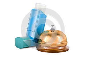 Metered-dose inhaler, MDI with reception bell. 3D rendering