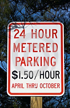 Metered Parking Sign photo