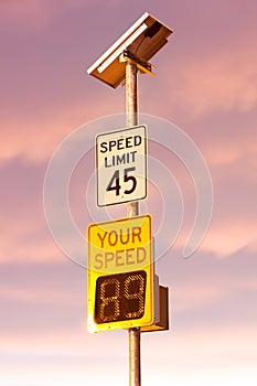 Metered speed over speed limit photo