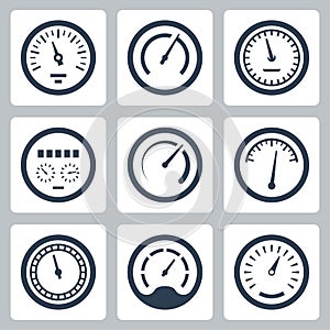 Meters vector icons set #2