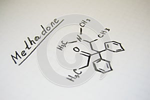 methadone formula written on a piece of paper in pencil