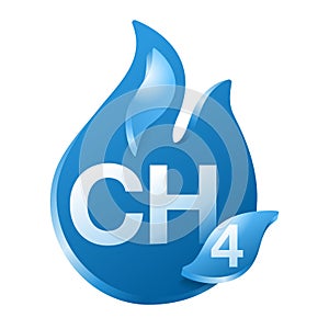 Methane 3D icon - natural gas with formula CH4