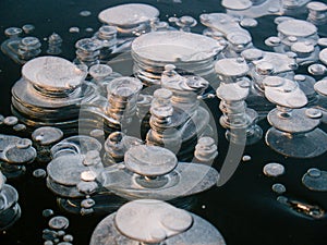 Methane bubbles in ice
