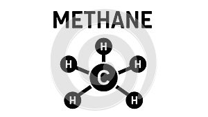 Methane (CH4) Molecule Structure Vector Icon