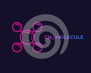 Methane molecule icon, vector