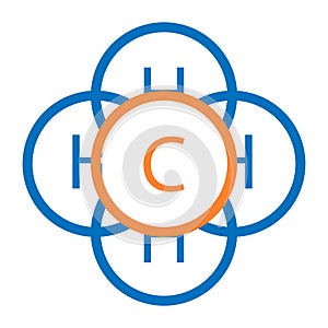 Methane molecule icon vector