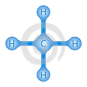 Methane molecule icon vector