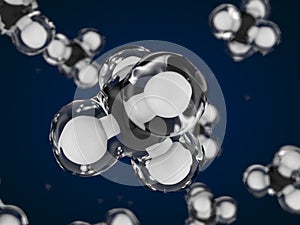 Methane Molecule Image. 3D