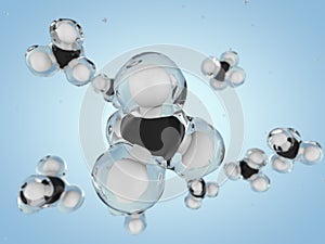 Methane Molecule Image. 3D