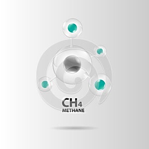 Methane molecule model vector