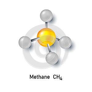 Methane molecule vector illustration. 3D design