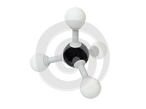 Methane molecule on white